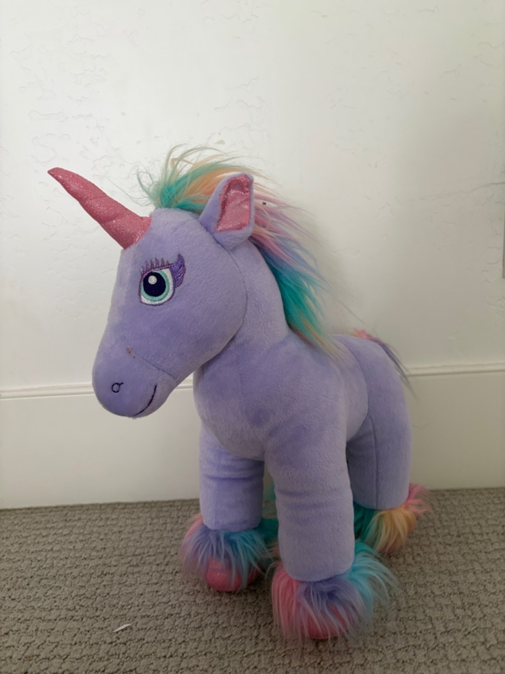 2018 Enchanted Unicorn Build A Bear BAB Purple Bear Fairy
Friend Pink 18" Plush